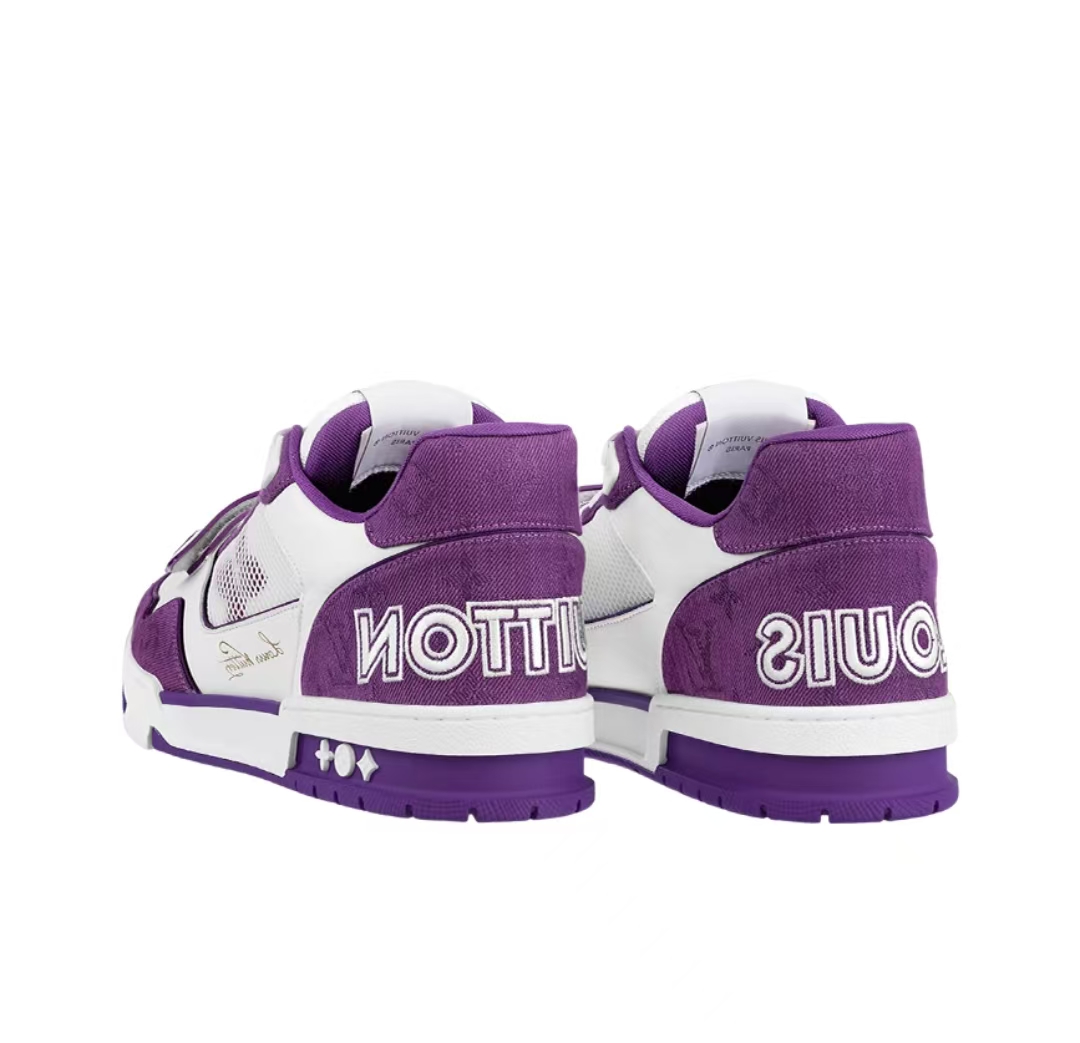 LOUIS VUITTON Trainer Monogram Strap White Purple