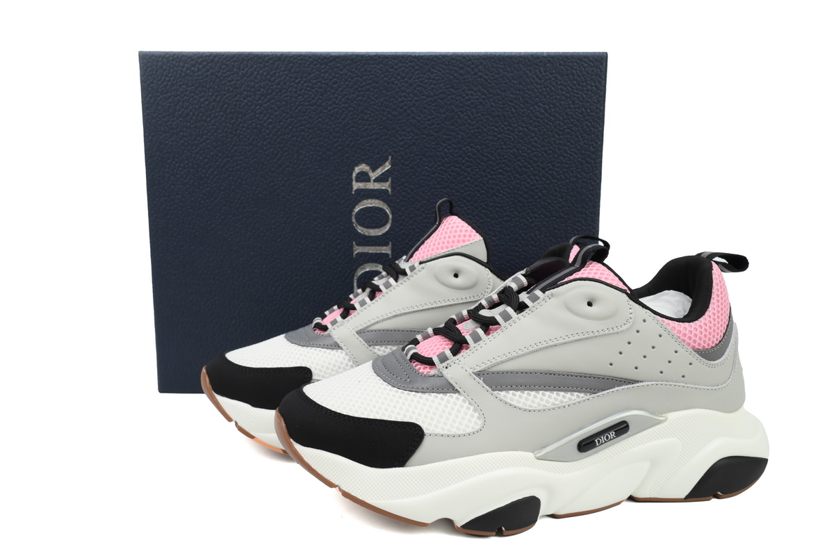 Dior Pink Gray 'B22' Sneakers Cream