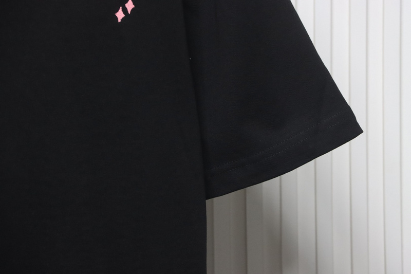 Balenciaga 25ss gradient letter embroidery short sleeve black