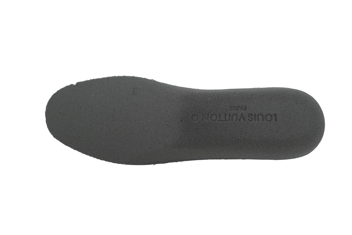 LOUIS VUITTON Leather lace up Fashionable Board Shoes White Gray 1ACQP4