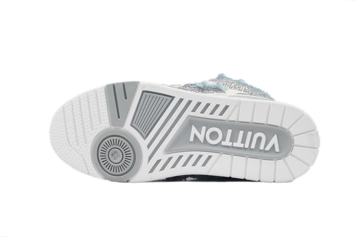 Louis Vuitton Skate Horse Hair Gray White Diamond