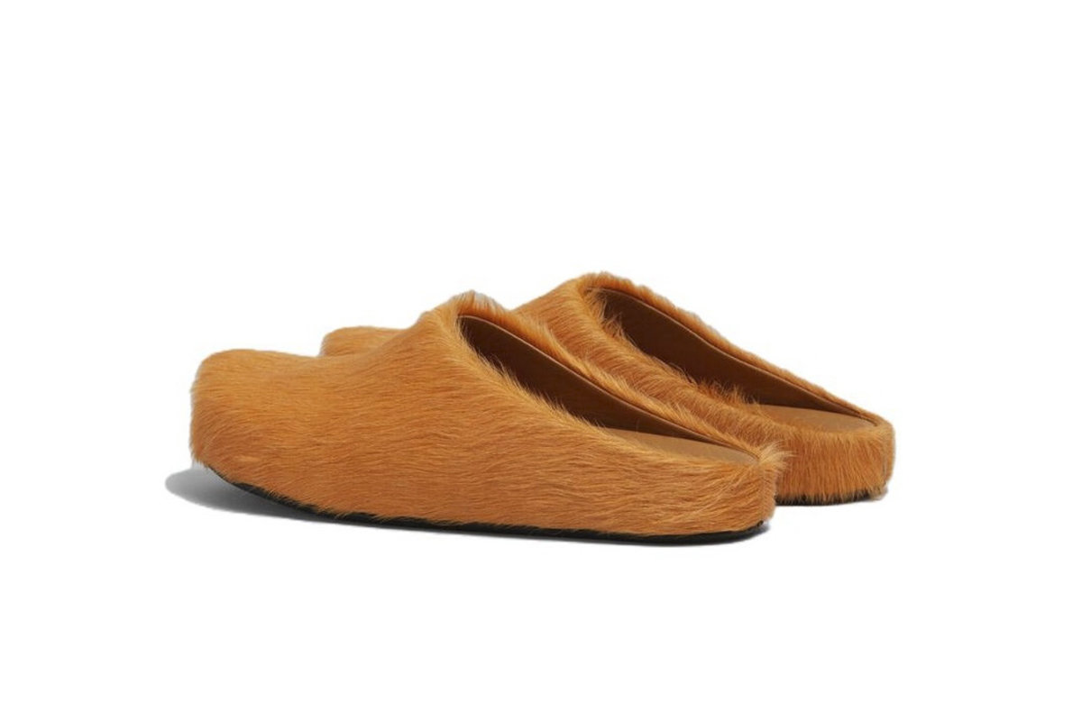 Marni Long hair Calfskin Fussbett Sabot Orange SBMR000600P412200R09