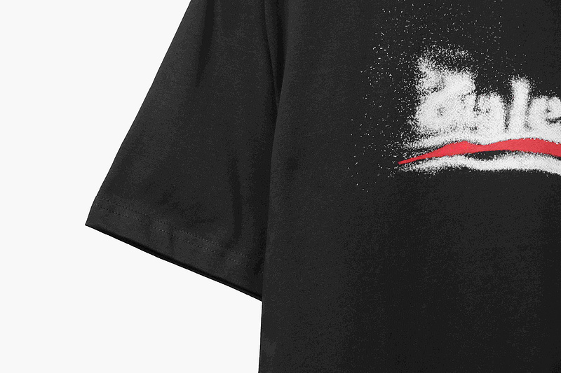 Balenciaga Blurred Coke Printed Short Sleeve Navy