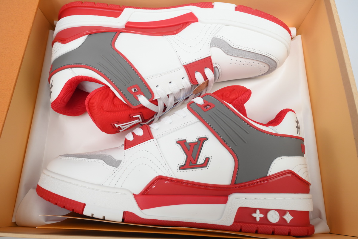 LOUIS VUITTON Trainer White Red