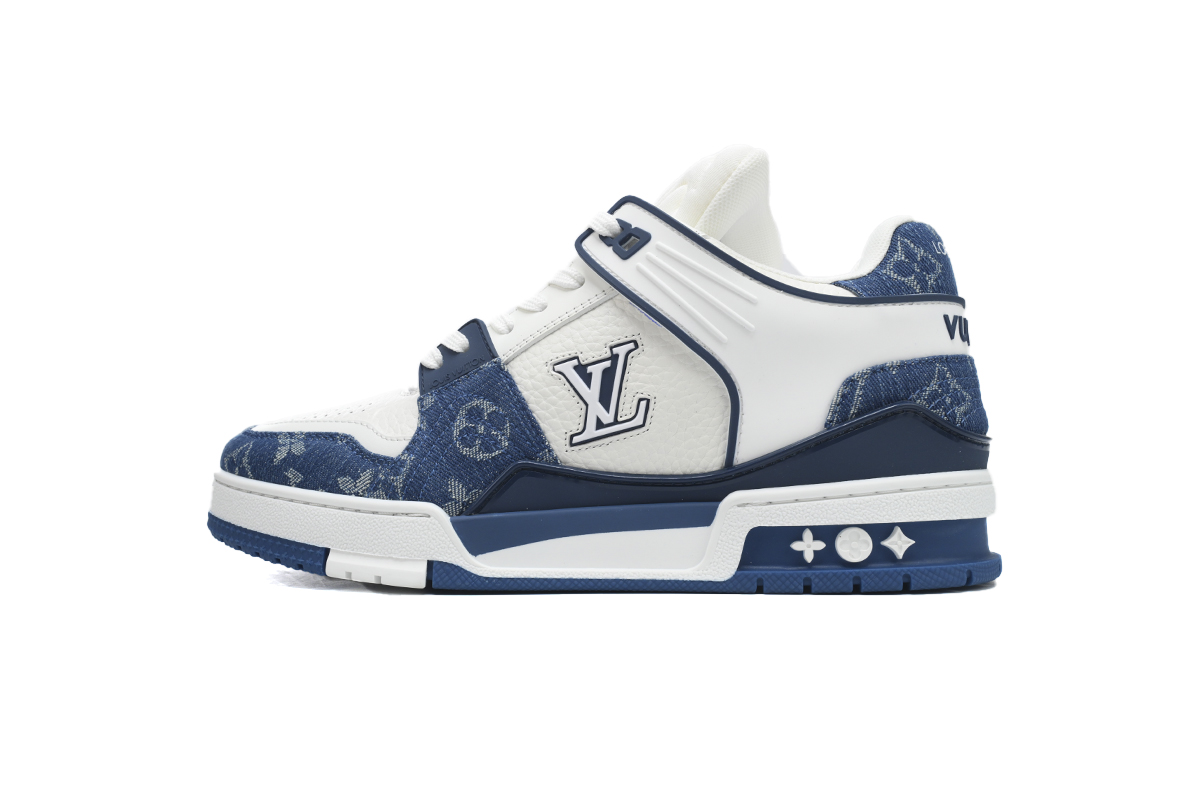 LOUIS VUITTON Trainer White and blue denim
