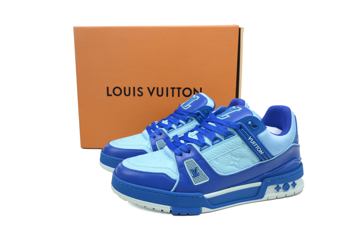 LOUIS VUITTON Trainer White Blue
