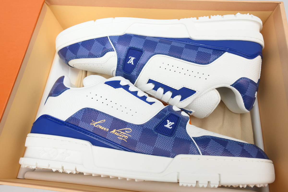 LOUIS VUITTON Trainer Golf Checkerboard Blue