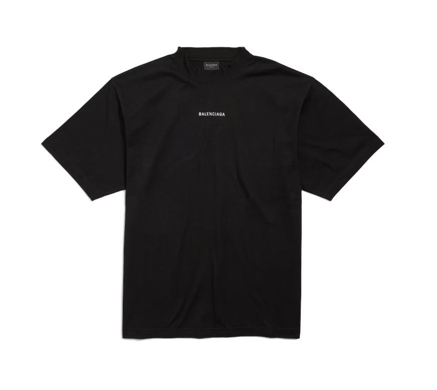 New Balenciaga Back T-Shirt Medium Fit in Black