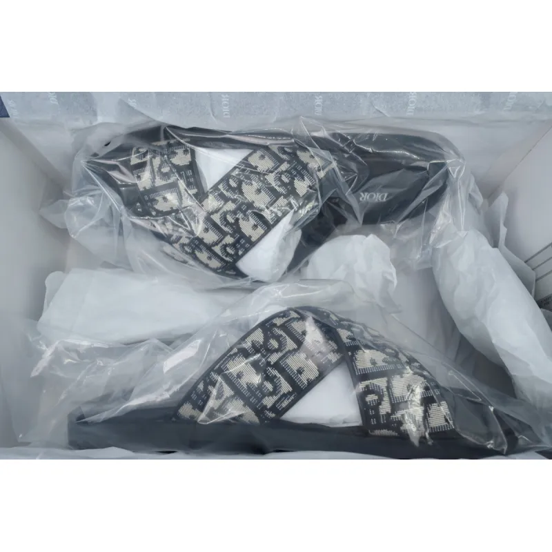 Dior Alias Sandal Beige And Black Dior Oblique Jacquard