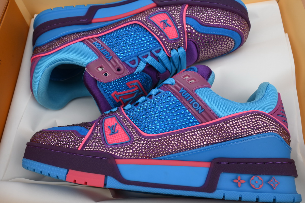 Louis Vuitton Blue LV Trainer Crystals