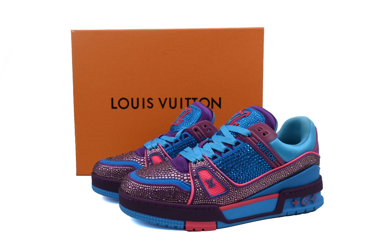 Louis Vuitton Blue LV Trainer Crystals