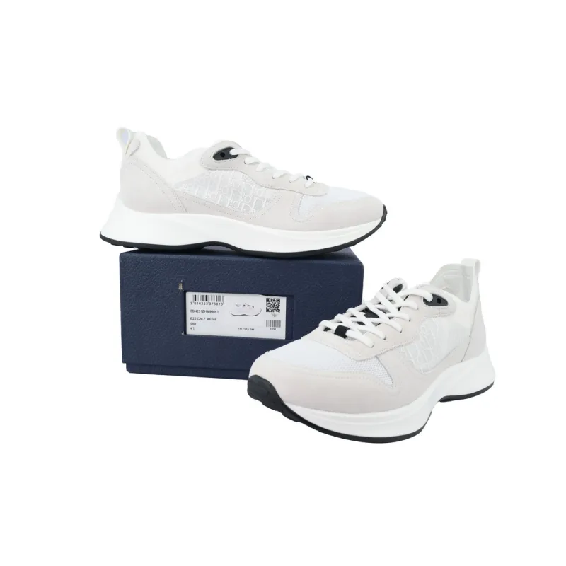 Dior B25 Runner White Oblique Suede 3SN259YTR-H069