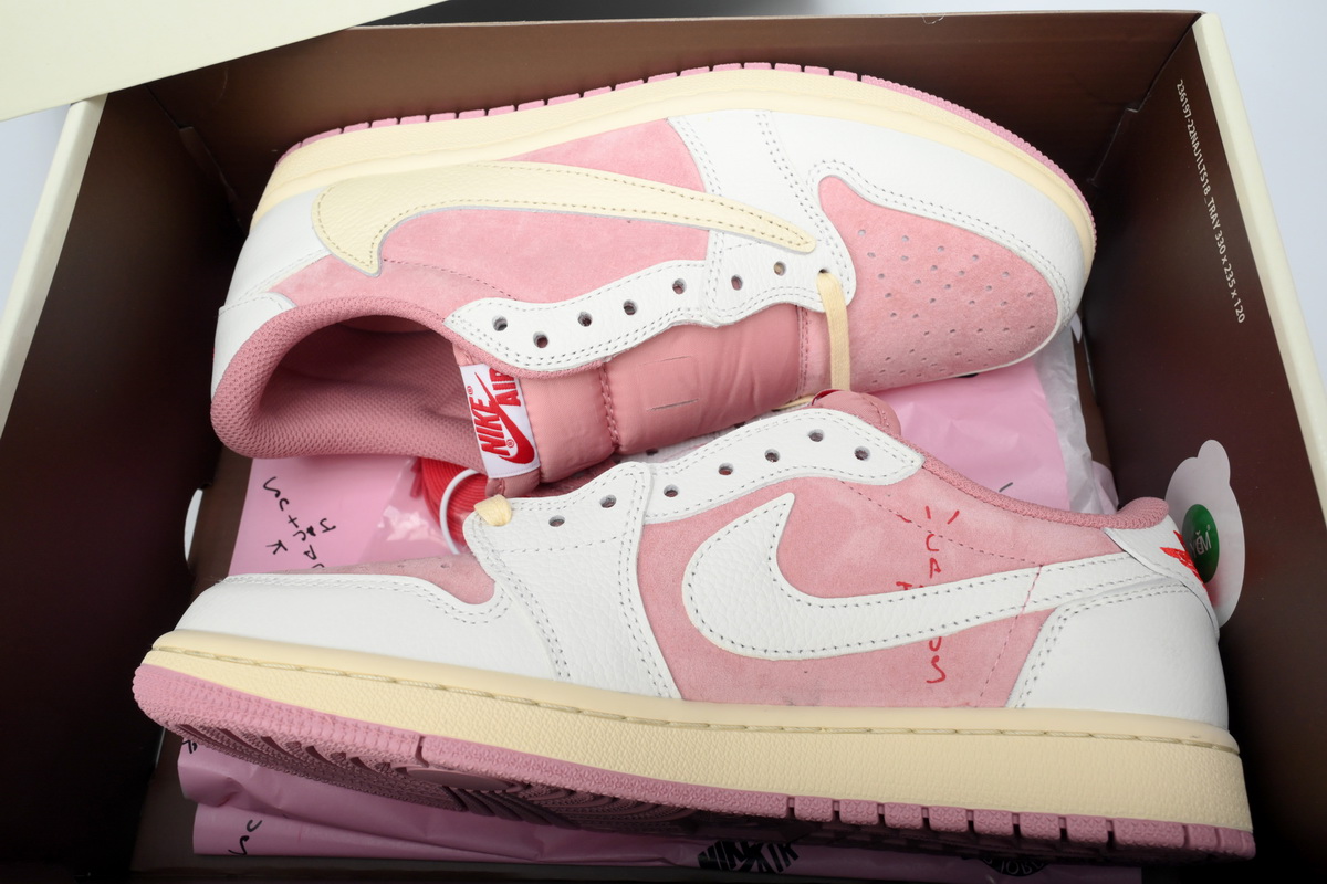 Air Jordan 1 Retro Low OG SP Travis Scott Sail Shy Pink DM7866-600