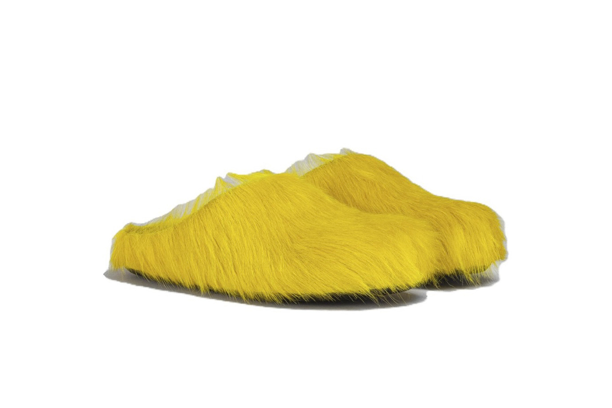 Marni Long hair Calfskin Fussbett Sabot Yellow SBMR000600P4122Z0565