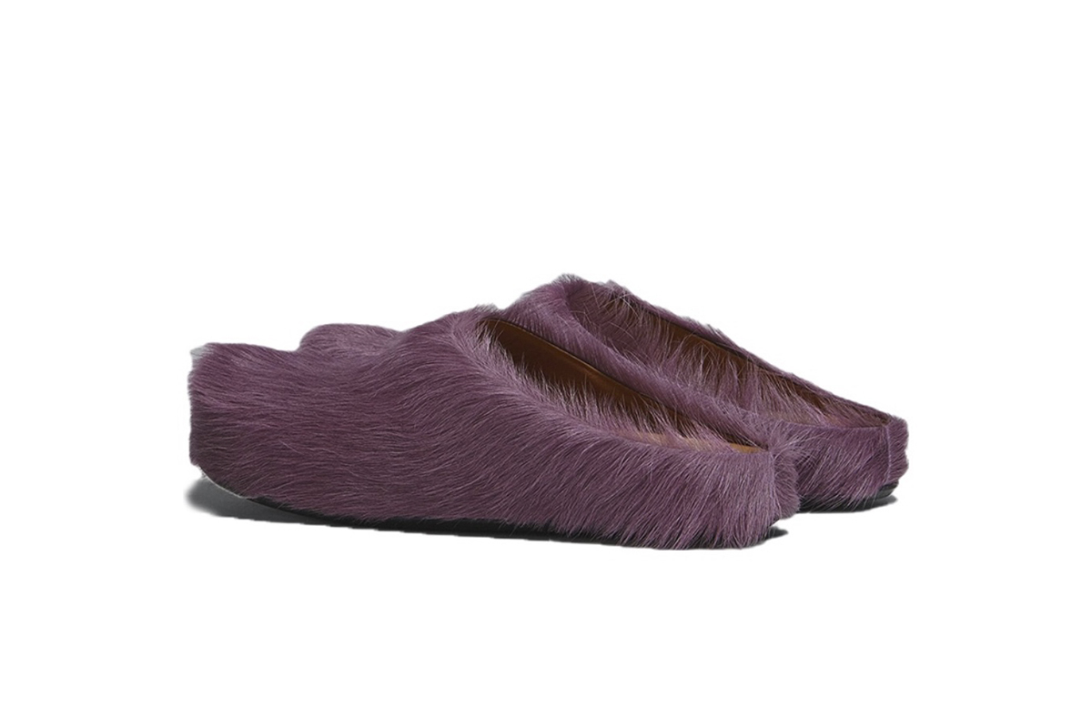 Marni Long hair Calfskin Fussbett Sabot Purple SBMS004601P412200C68