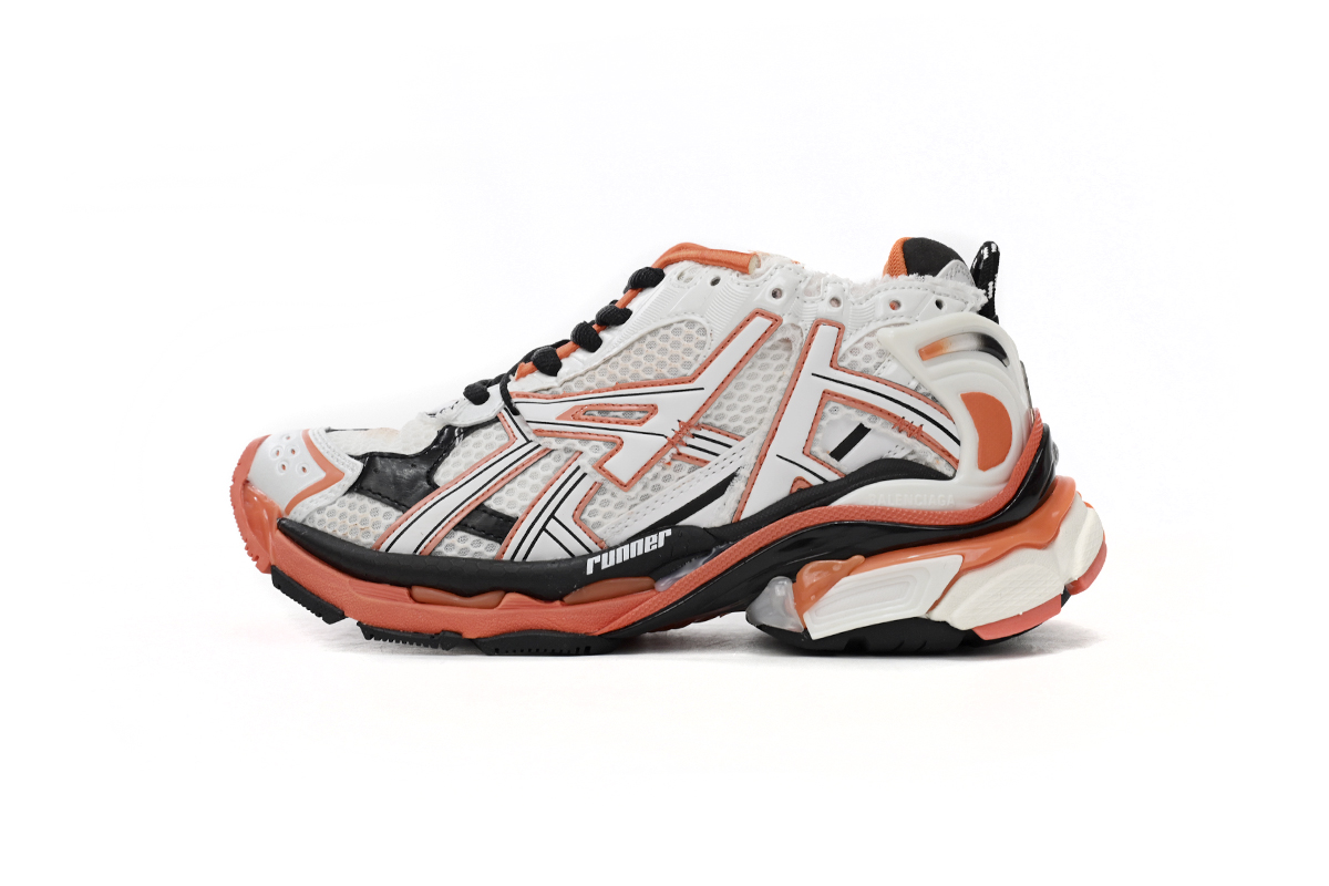 Balenciaga Runner White Orange Black 677402 W3RB7 9051