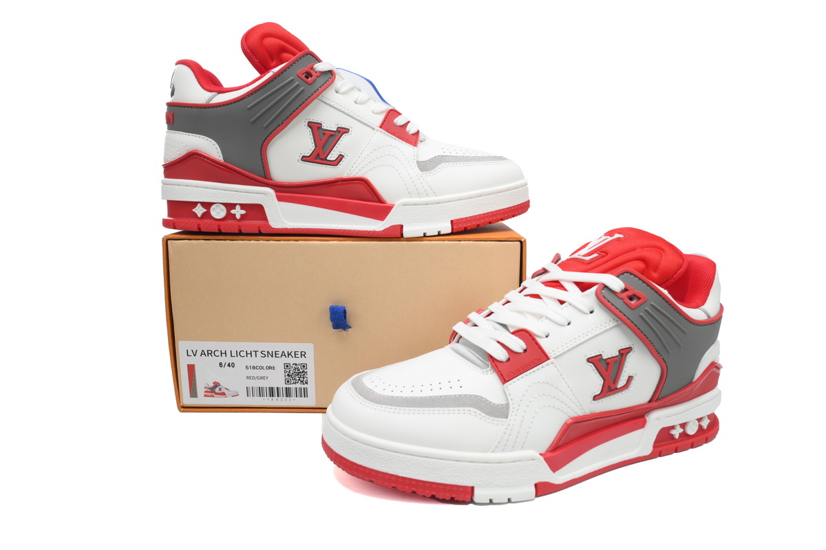 LOUIS VUITTON Trainer White Red