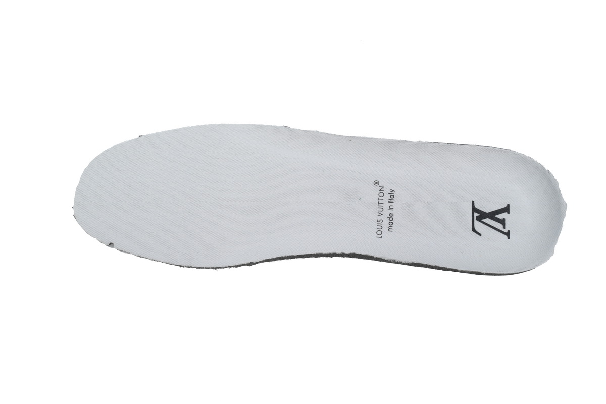 LOUIS VUITTON Leather lace up Fashionable Board Shoes White Gray 1ACQP4