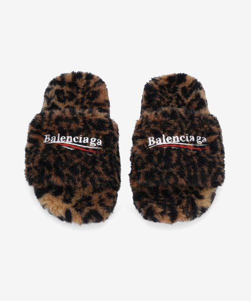 Balenciaga Furry Slides 'Leopard'