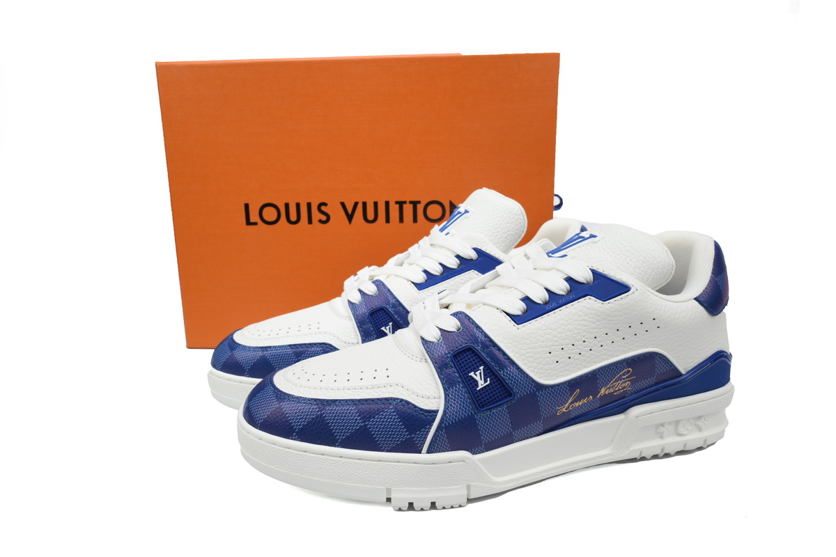 LOUIS VUITTON Trainer Golf Checkerboard Blue