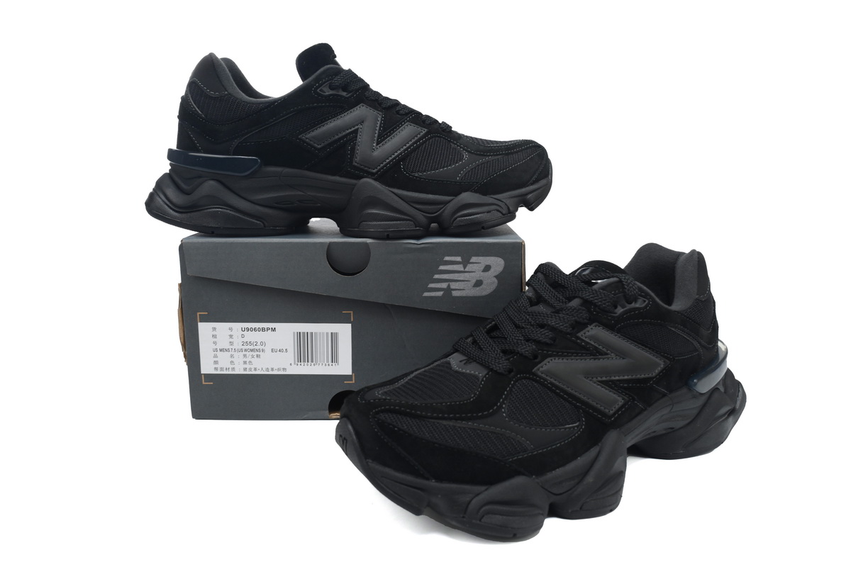 New Balance 9060 'Triple Black Suede' U9060BPM