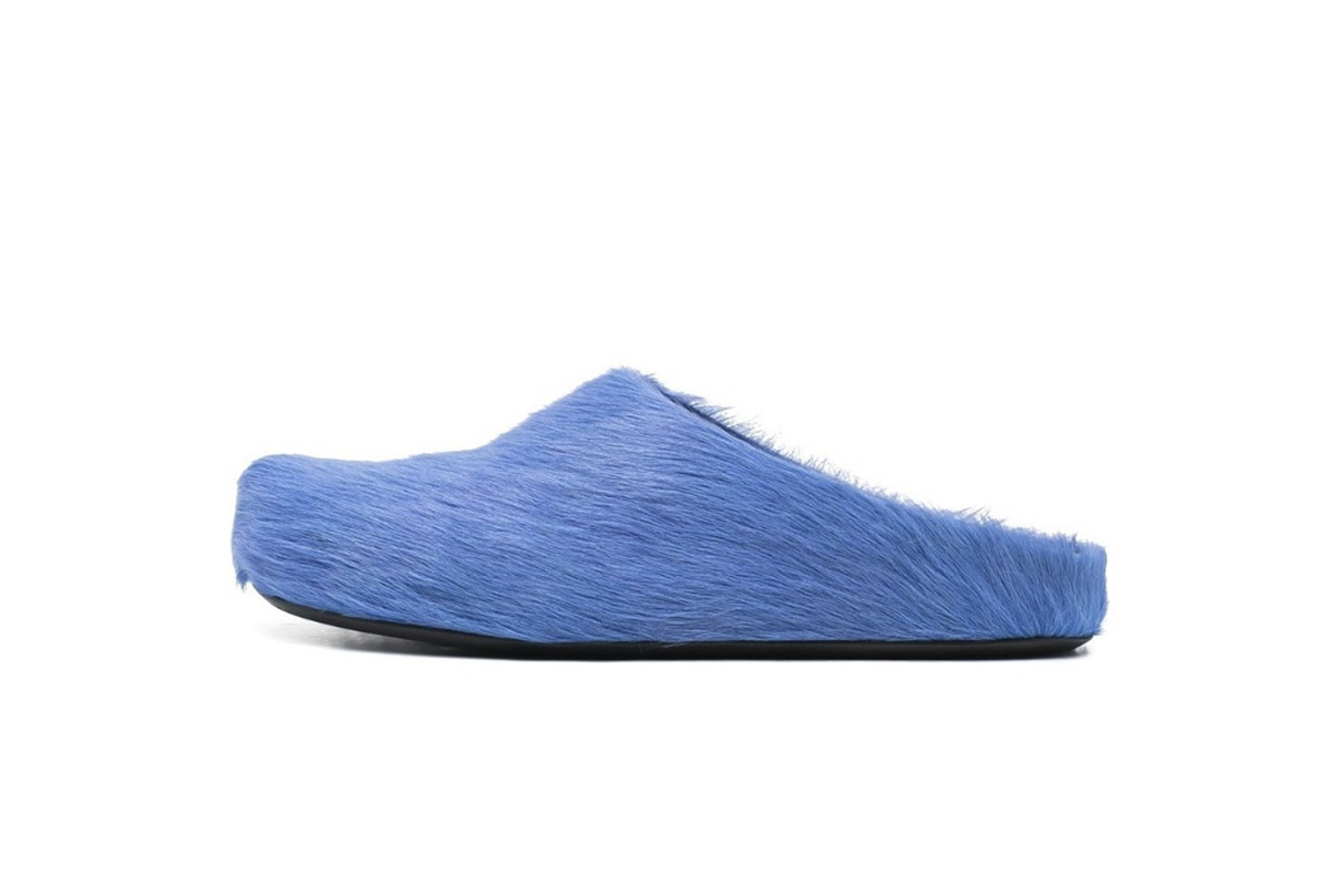 Marni Long hair Calfskin Fussbett Sabot Blue SBMR000600P412200B50