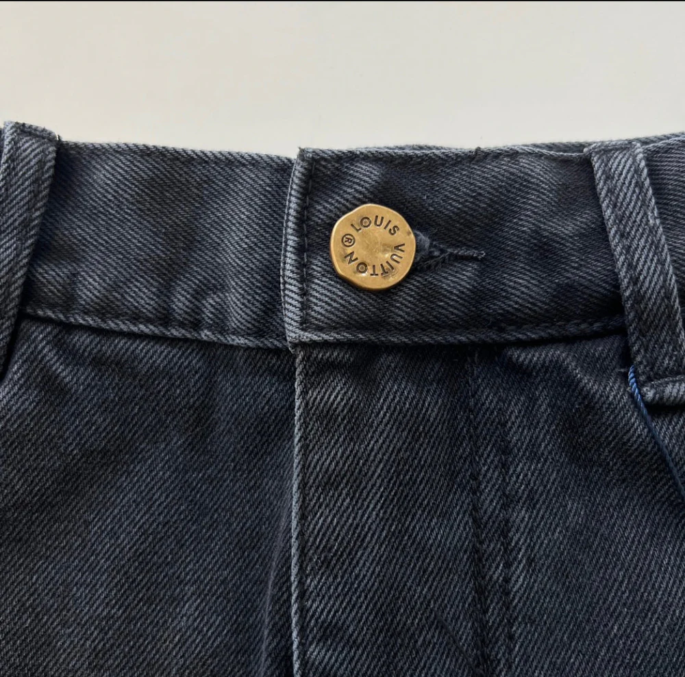 Louis Vuitton Monogram Detail Carpenter Denim Pants Black