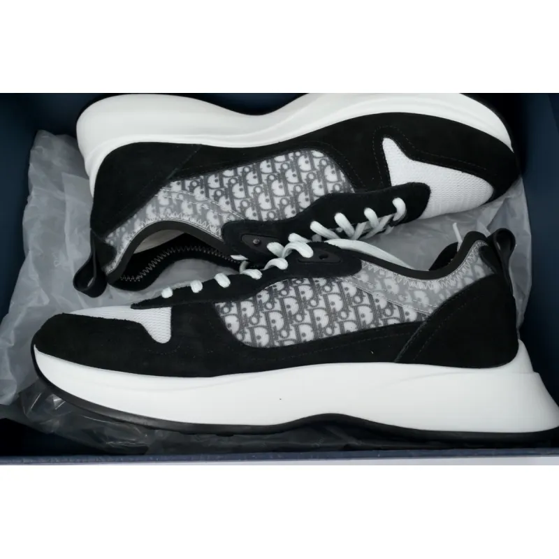 Dior B25 Runner Black Suede White Technical Mesh Oblique Canvas 3SN259YUH-H960