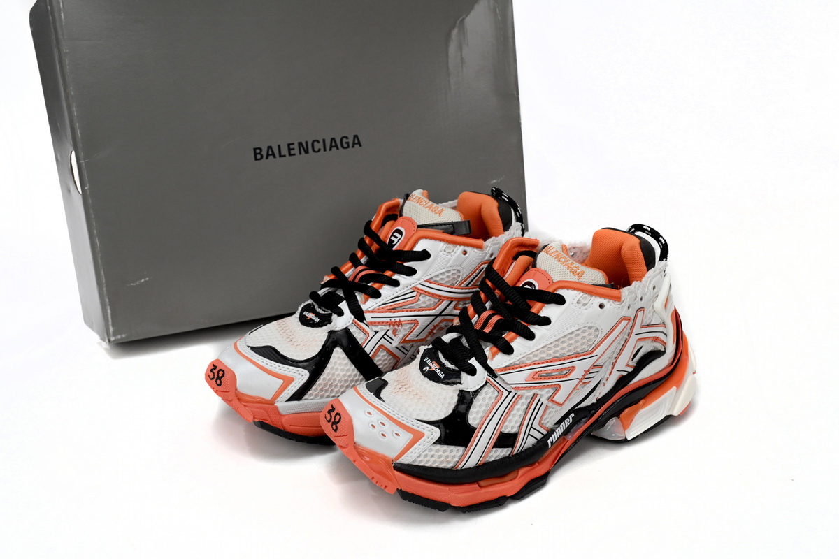 Balenciaga Runner White Orange Black 677402 W3RB7 9051