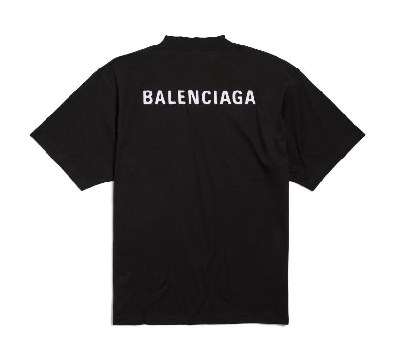 New Balenciaga Back T-Shirt Medium Fit in Black