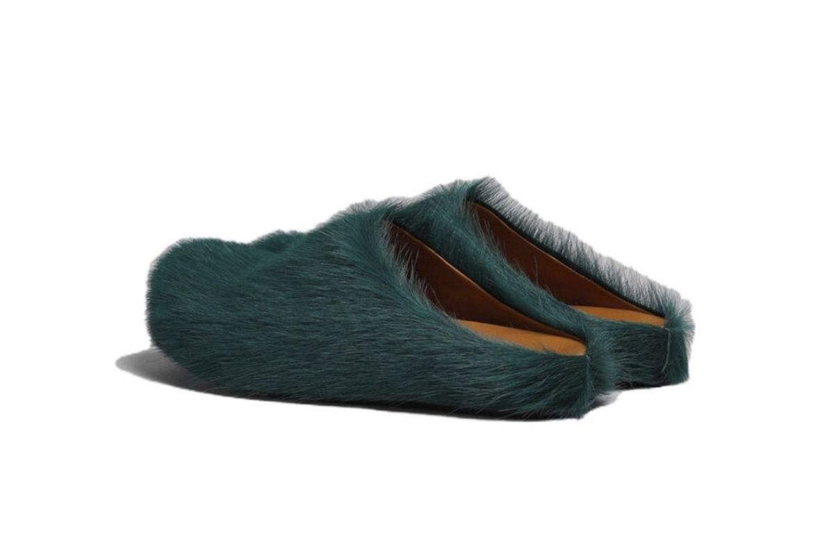 Marni Long hair Calfskin Fussbett Sabot Sea Green SBMR000600P412200V78