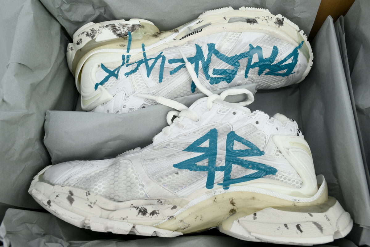 Balenciaga Runner Sneaker 'Graffiti - White Blue' 772774 W3RBQ 9040