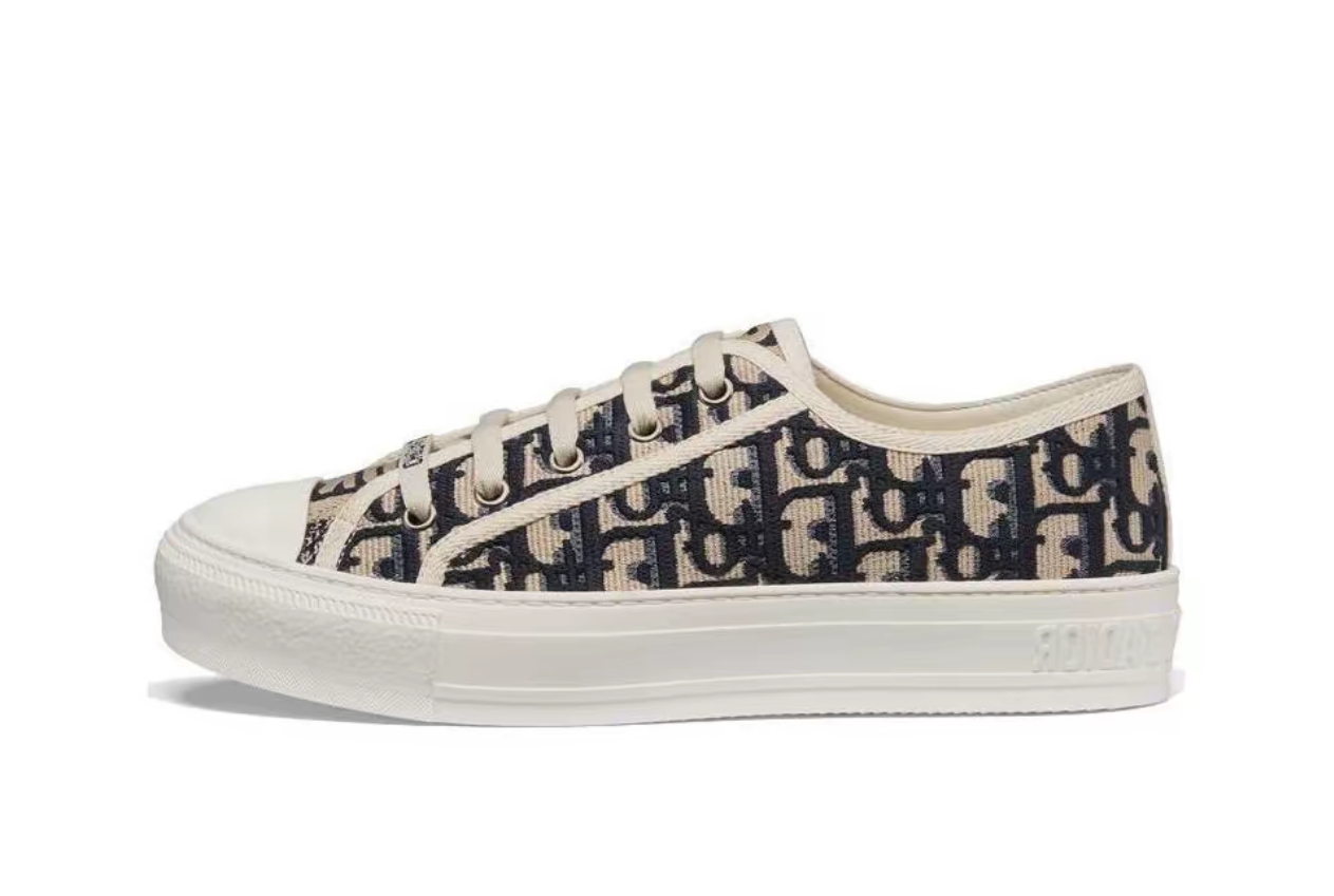 Dior Wmns Walk'N'Dior Embroidered Canvas Low 'Deep Blue'