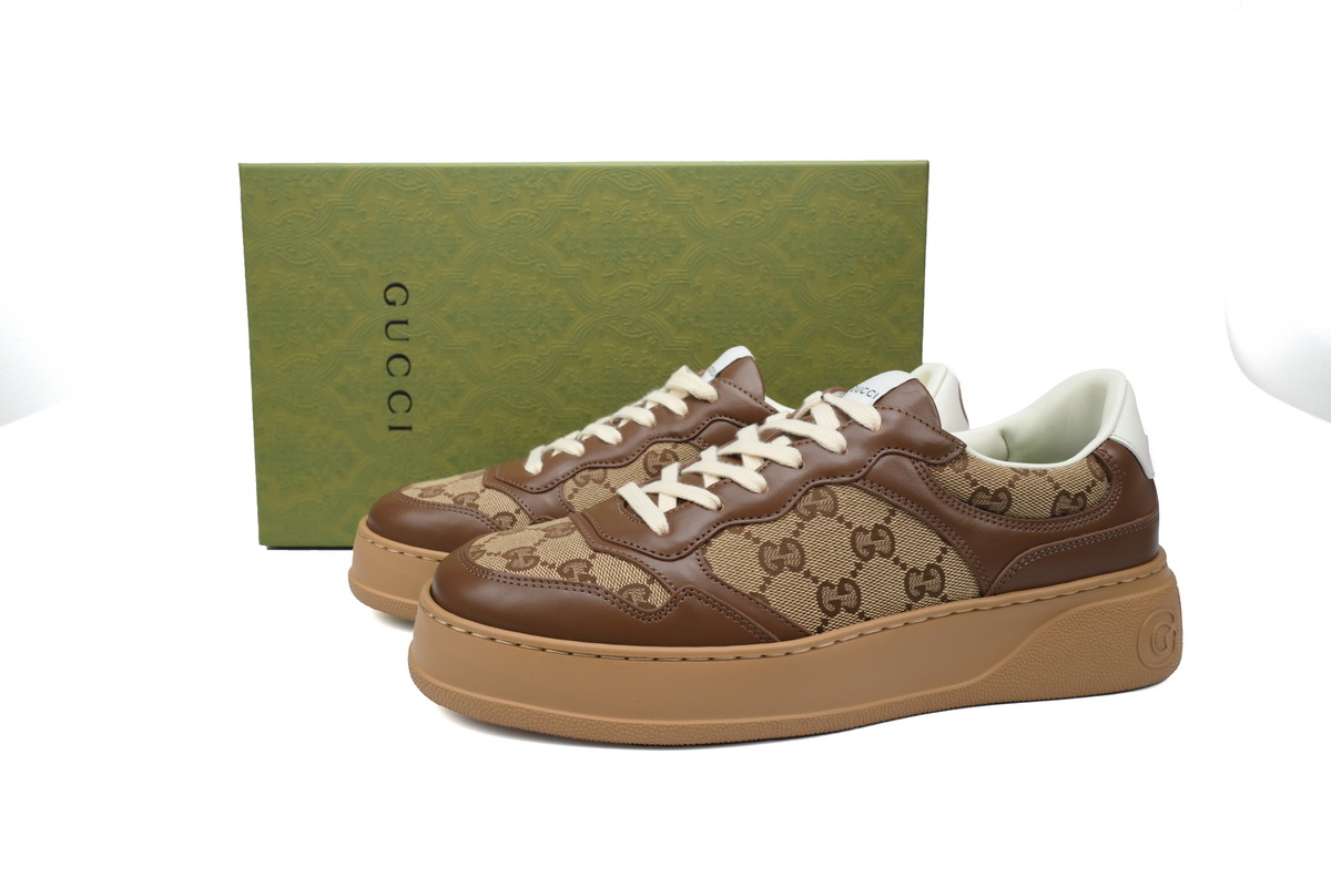 Gucci GG Embossed low-top Brown