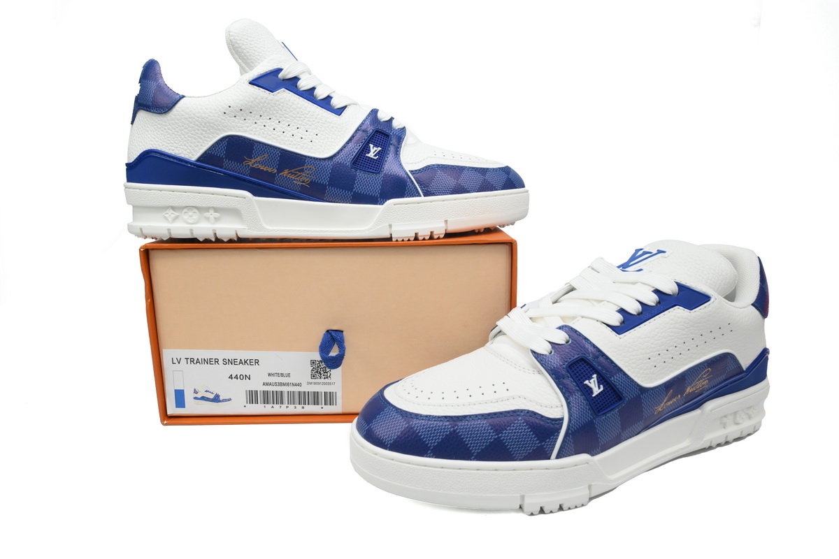 LOUIS VUITTON Trainer Golf Checkerboard Blue