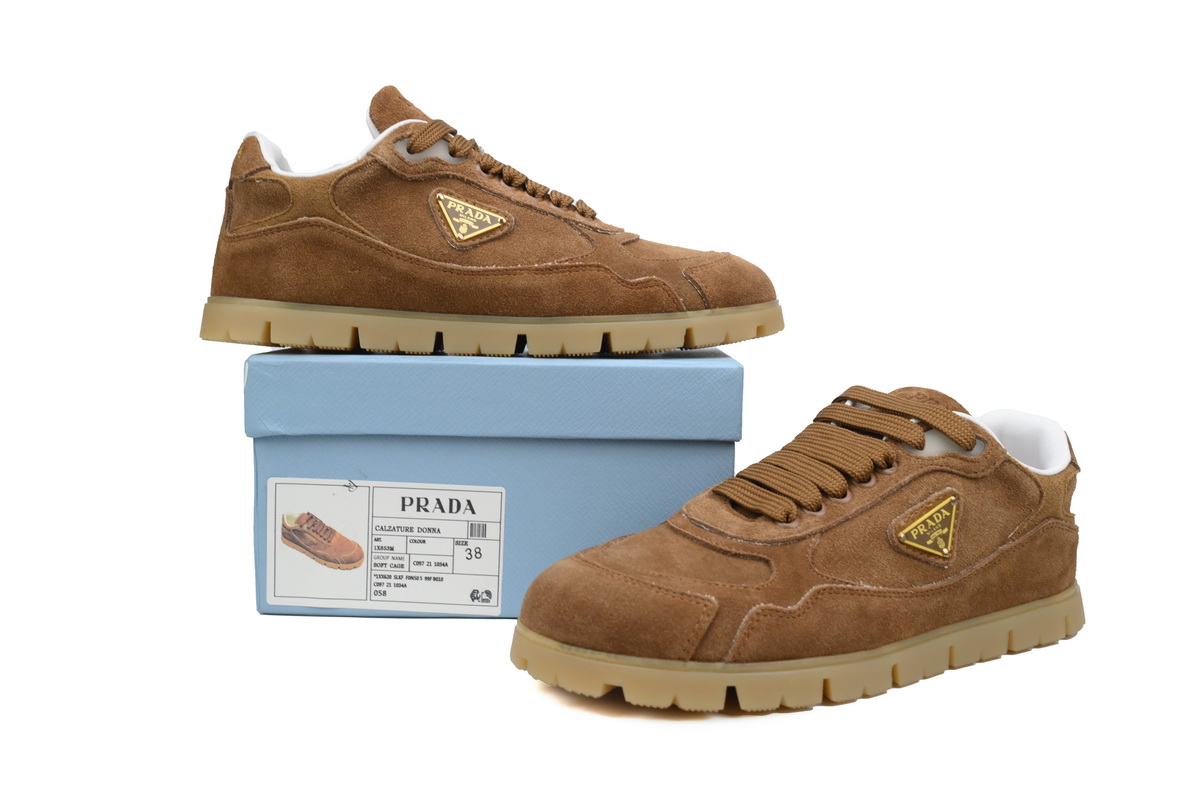 Prada Trail faded suede sneakers Brown