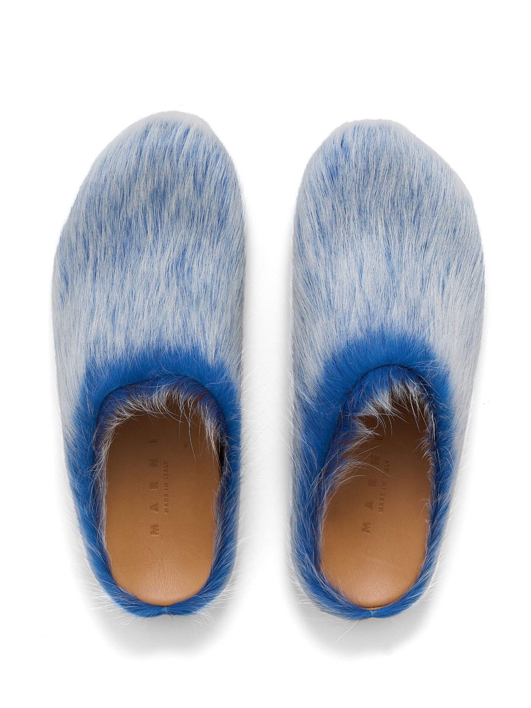 Marni Long hair Calfskin Fussbett Clogs Blue SBMR000600P8006