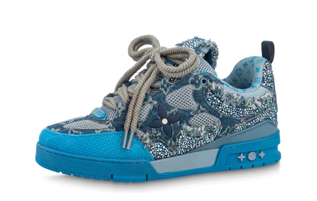 Louis Vuitton Skate Trainer Blue Swarovski Monogram