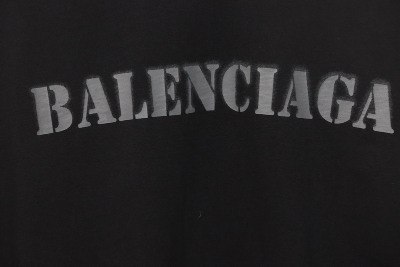 Balenciaga Blurred Inkjet Letters Short Sleeve T-shirt Black