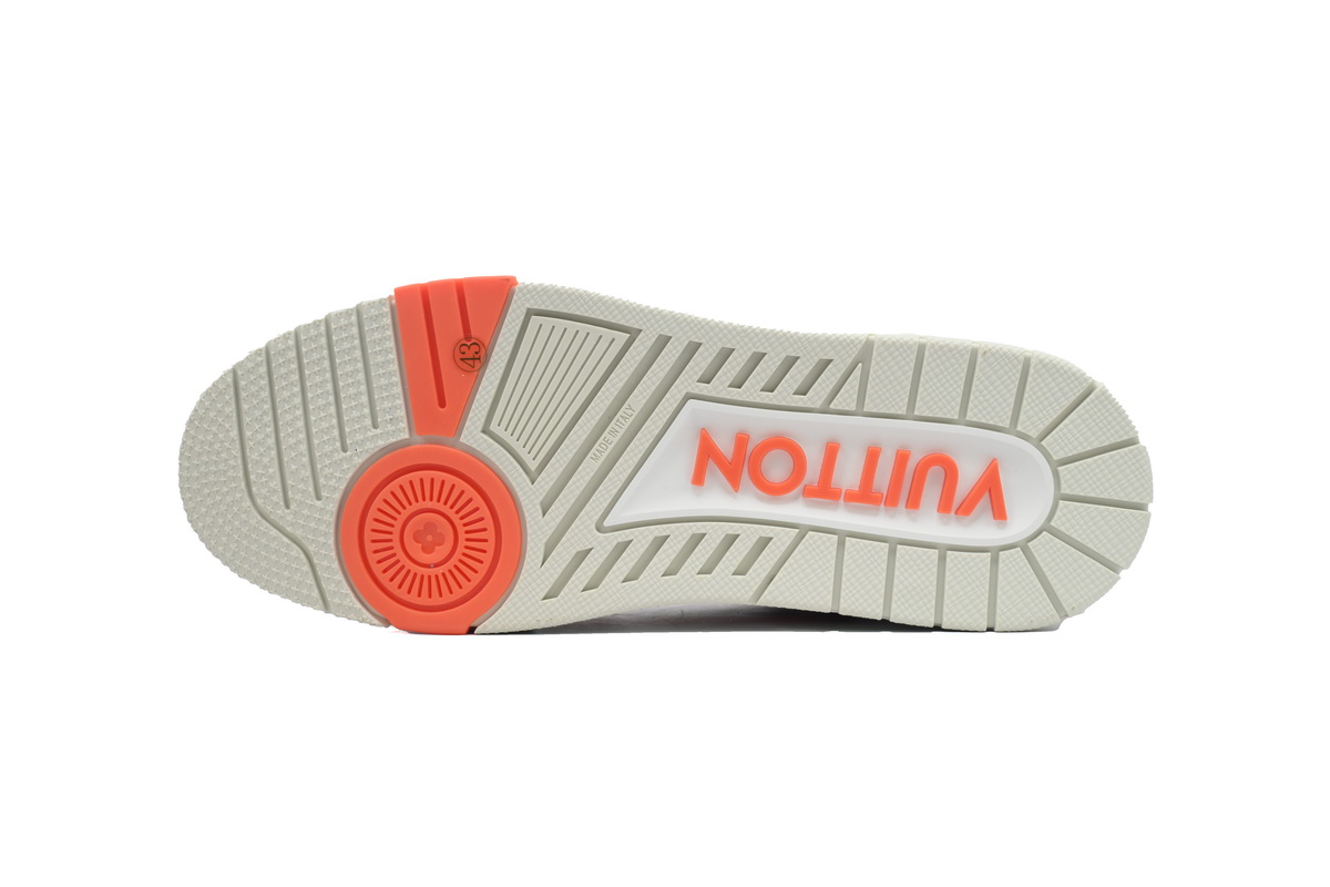 LOUIS VUITTON Trainer White Orange