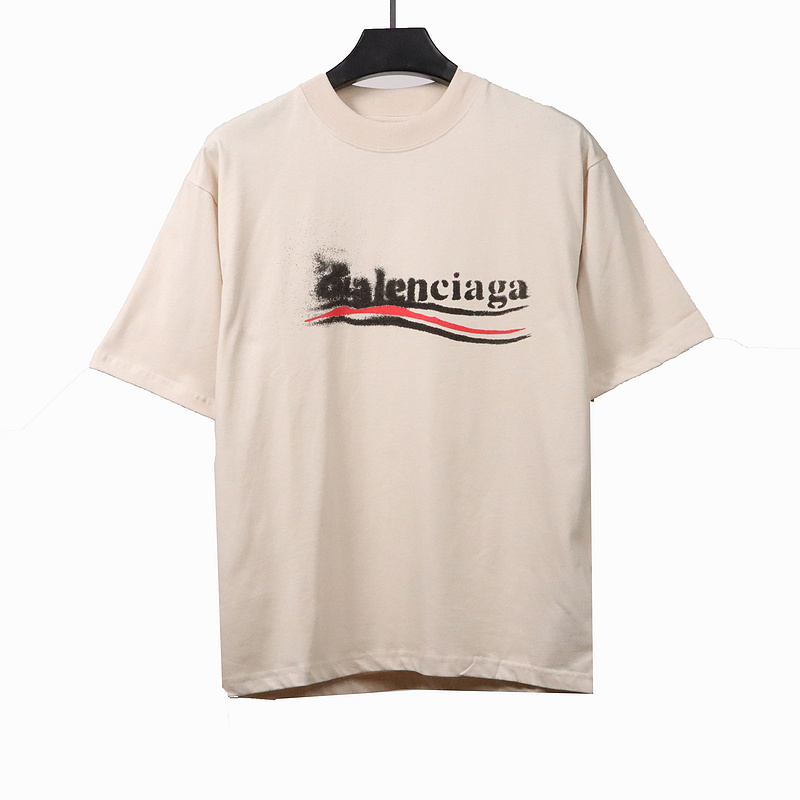 Balenciaga fuzzy cola print short-sleeve white
