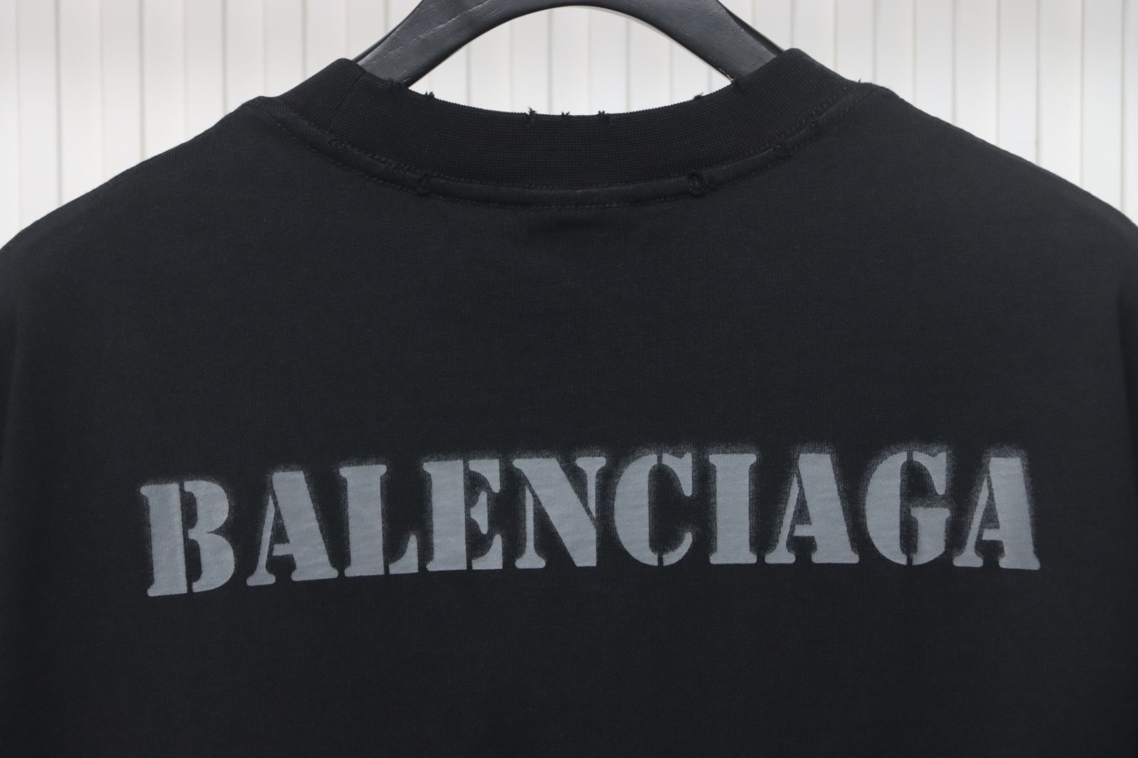 Balenciaga Blurred Inkjet Letters Short Sleeve T-shirt Black