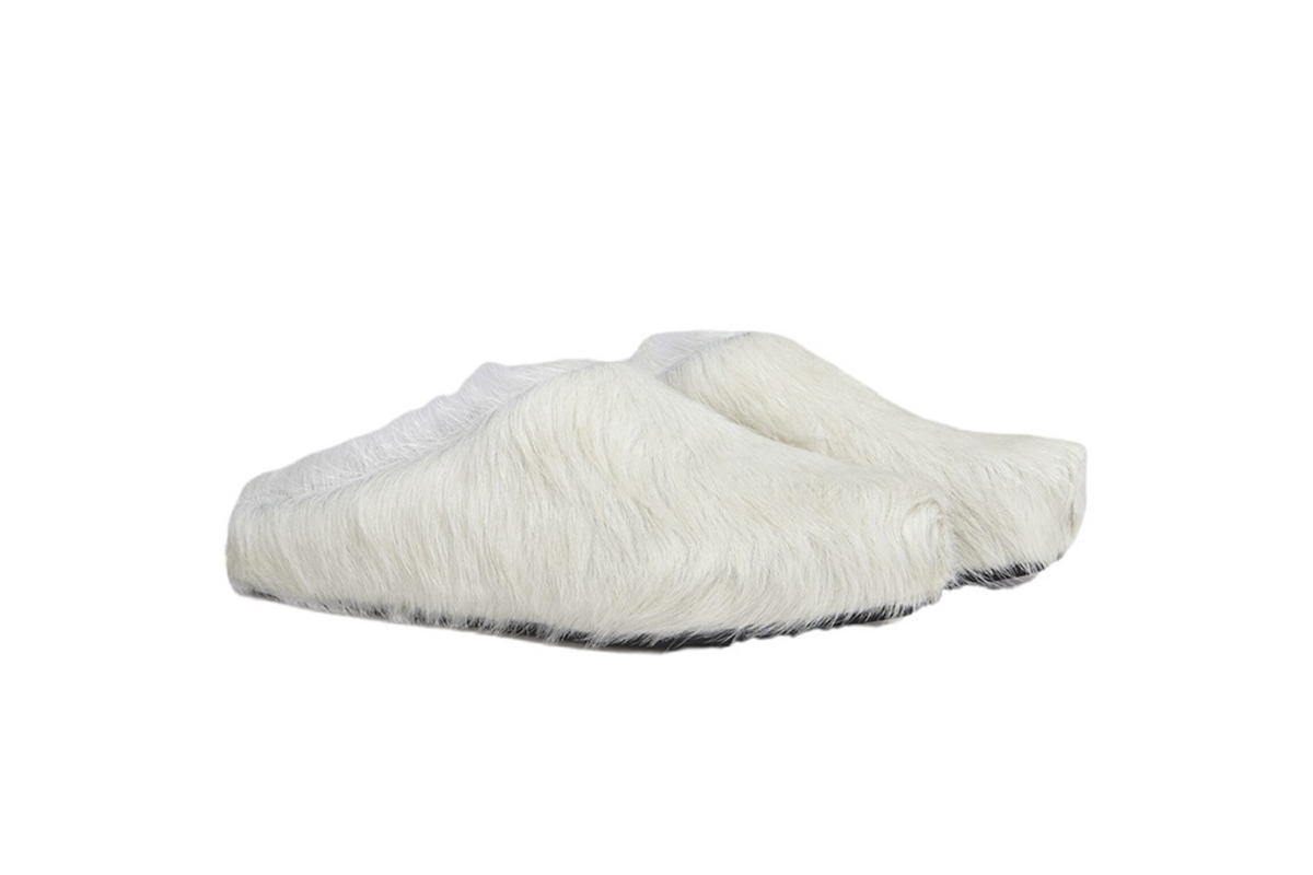 Marni Long hair Calfskin Fussbett Sabot White SBMR000600P412200W02