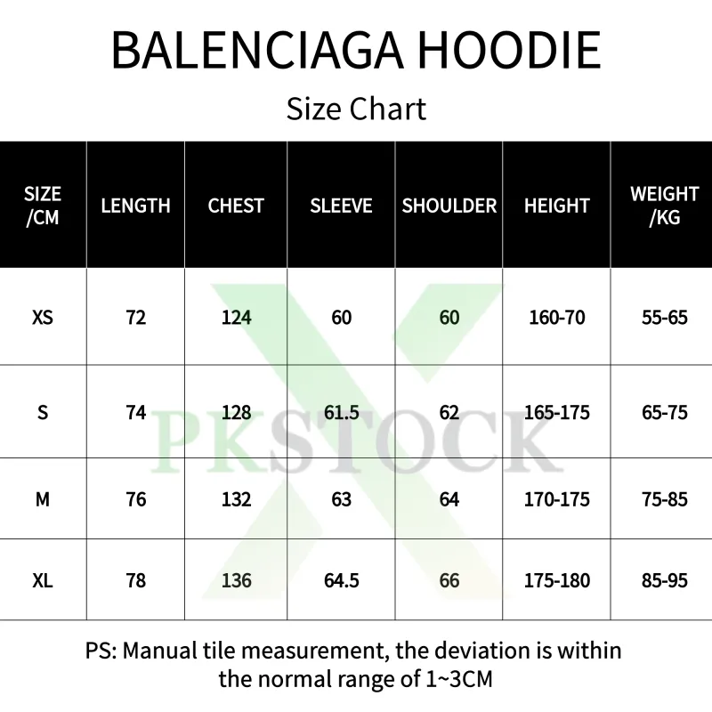 New Balenciaga Back Hoodie Medium Fit in Black medium fleece