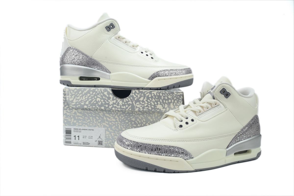 Air Jordan 3 Retro 'Sail Metallic Silver' CK9246-100