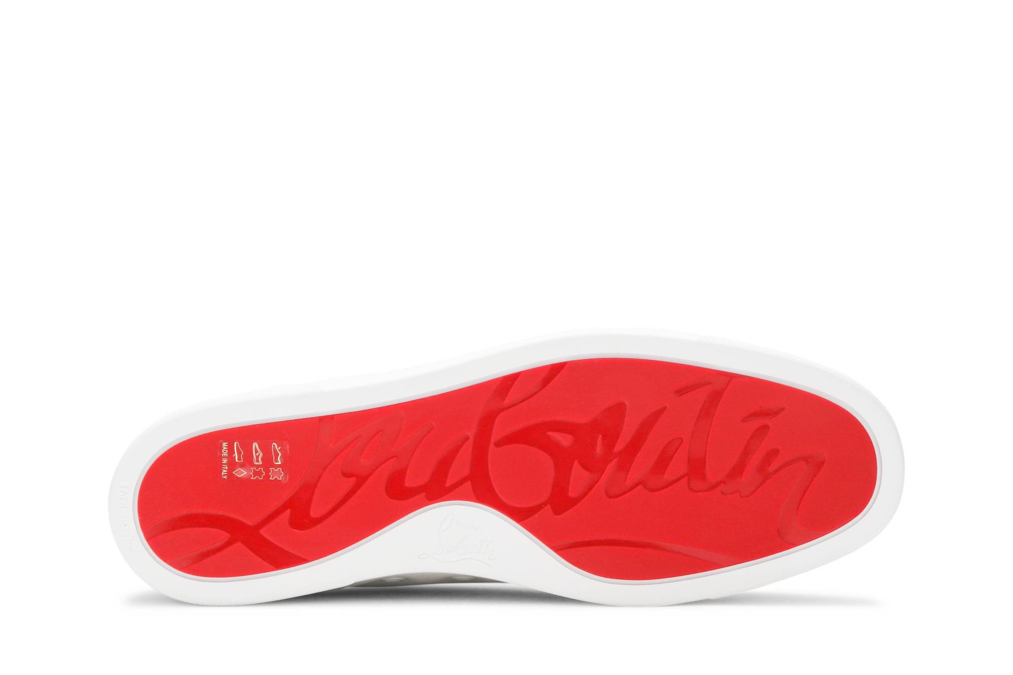 CHRISTIAN LOUBOUTIN Louis Junior Spikes Cap-Toe Leather Sneakers White