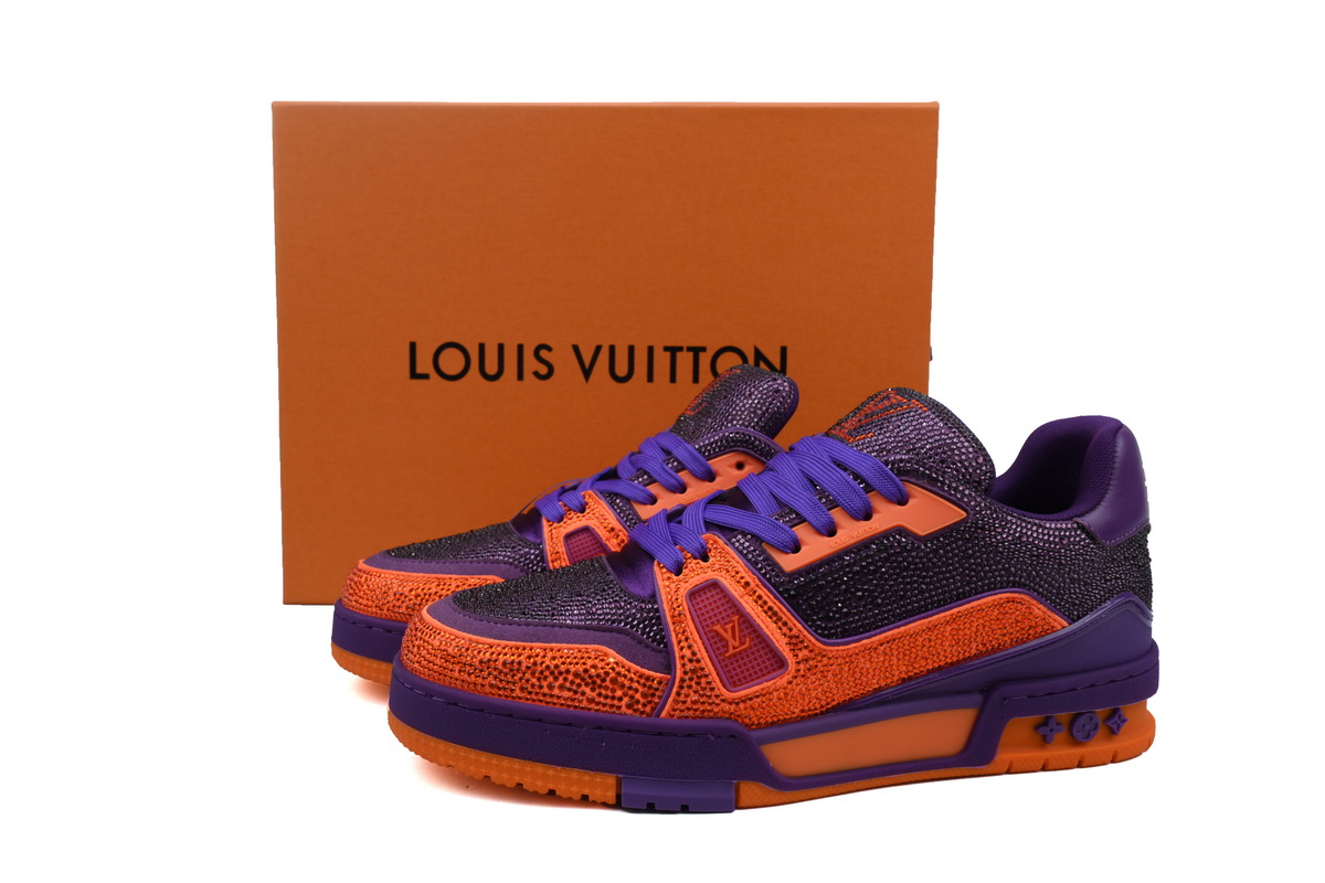 Louis Vuitton Trainer 2022 Crystal Chunky Orange