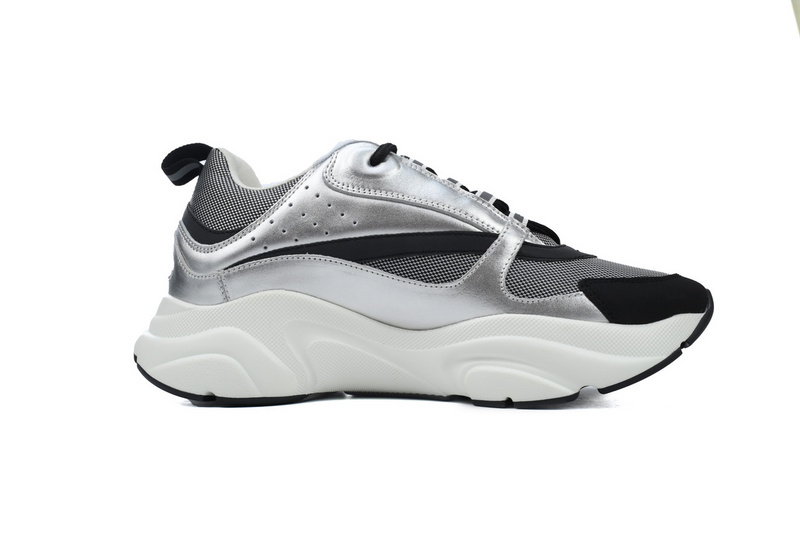 Dior Black Grey Silver 'B22' Sneakers Cream