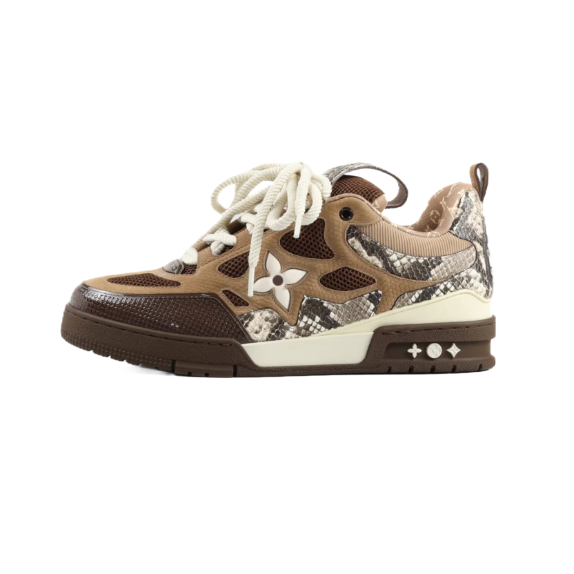 LOUIS VUITTON Skate Sneaker Brown Snakeskin