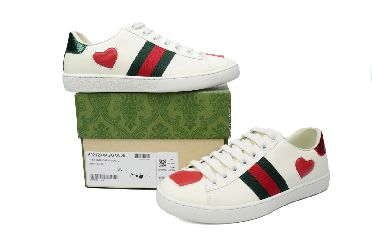 Gucci Ace Embroidered Hearts